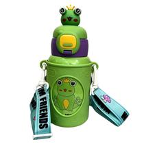 Garrafa Térmica Infantil Parede Dupla de Inox 450ml com Alça e Canudo de Silicone