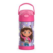 Garrafa Térmica Infantil Thermos Funtainer 12oz - Isolada a Vácuo com Canudo - Gabby's Dollhouse