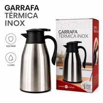 Garrafa Térmica Inox 1 Litro Ampola de Vidro Conserva Quente e Frio - Deep Tools