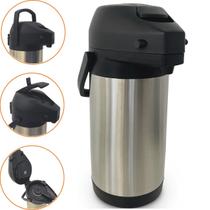 Garrafa Térmica Inox 2,5 Litros Ampola e Canudo de Inox Base Giratória Com Alavanca Madri Unitermi Garrafa Térmica Inox 2,5 Litros Ampola e Canudo de Inox Base Giratória Com Alavanca Madri Unitermi