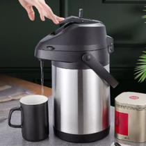 Garrafa Térmica Inox 2,5L Alavanca Pressão Quente Frio Café Garrafa Térmica Inox 2,5L Alavanca Pressão Quente Frio Café