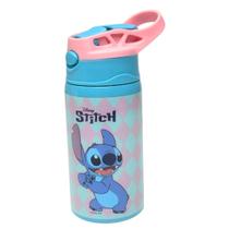 Garrafa Térmica Inox 400ml Click Canudo STITCH DISNEY Luxcel