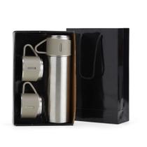 Garrafa Térmica Inox 450 ml com 3 Tampas/Xícaras e Base Antiderrapante Garrafa Térmica Inox 450 ml com 3 Tampas/Xícaras e Base Antiderrapante