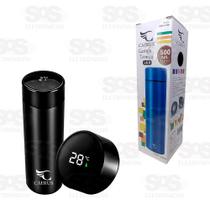 Garrafa Térmica Inox 500 ML Com Sensor de Temperatura Caerus Prata