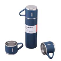 Garrafa Térmica Inox 500ml Com 3 Xícaras Camping Viagem