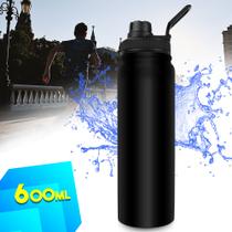 Garrafa Térmica Inox 600ml Tampa Alça Dedo Água Gelada Academia Esporte 5805