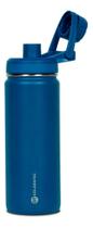 Garrafa Térmica Inox 750ml Goldentec Bico, Base Emborrachada Azul Marinho para bebidas quentes ou frias