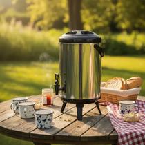 Garrafa Térmica Inox 8 Litros Botijão Café Leite Quente Frio Garrafa Térmica Inox 8 Litros Botijão Café Leite Quente Frio