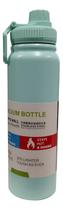 Garrafa Térmica Inox 800Ml - Academia, Água Q - Azul-Celeste