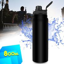 Garrafa Térmica Inox 800ml Tampa Alça Dedo Água Gelada Academia Esporte 5806 - NEHC