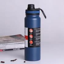 Garrafa Térmica Inox 800ml Tampa Alça Dedo Água Gelada Academia Esporte