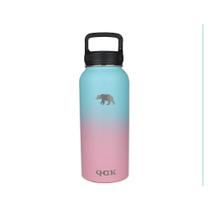 Garrafa Térmica Inox 946Ml 32Oz Com Tampa Rosa E Azul - Qgk Garrafa Térmica Inox 946Ml 32Oz Com Tampa Rosa E Azul - Qgk