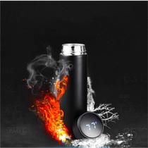 Garrafa Térmica Inox A Vácuo Termômetro Display Led 500 ML Cor:Preto