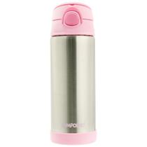 Garrafa Térmica Inox Aço Escovado 400ml Feminino Pimpolho - Rosa