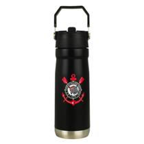 Garrafa Térmica Inox Alça Canudo Bico 650ml - Corinthians Garrafa Térmica Inox Alça Canudo Bico 650ml - Corinthians