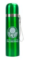 Garrafa Térmica Inox Brasão Palmeiras Verde Metálico - 500ml - Mileno