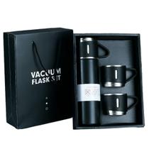 Garrafa térmica Inox Deluxe + 3 mini copos Inox 500ml temperatura ideal Garrafa térmica Inox Deluxe + 3 mini copos Inox 500ml temperatura ideal