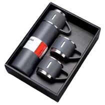 Garrafa térmica Inox Deluxe + 3 mini copos Inox 500ml temperatura ideal - Deluxe Set