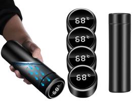 Garrafa Térmica Inox Display Led com Temperatura 450ml Preto