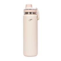 Garrafa Térmica Inox Get Trity 750ml Creme Bebidas Quentes e Frias com Tampa Bico Base Emborrachada