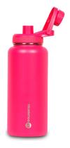 Garrafa Térmica Inox Goldentec 1000ml Rosa Pink para bebidas quentes ou frias com tampa com bico e base emborrachada