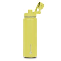 Garrafa Térmica Inox Goldentec Termic 750ml Amarelo para bebidas quentes ou frias com tampa, bico e base emborrachada