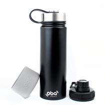 Garrafa Térmica Inox Preta 650ml Conserva Bebida Até 24h Gelado Oba Térmic Garrafa Térmica Inox Preta 650ml Conserva Bebida Até 24h Gelado Oba Térmic