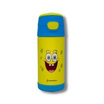 Garrafa Térmica Inox Top Handle Bob Esponja c/ Tampa Hermética e Alça 350ml - Zona Criativa Garrafa Térmica Inox Top Handle Bob Esponja c/ Tampa Hermética e Alça 350ml - Zona Criativa