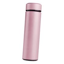 Garrafa Térmica Inteligente De Inox 500ml Tampa C/Sensor De Temperatura Led Água Café Chá Rosa bebe