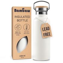 Garrafa Térmica Isolada de Aço Inoxidável Bambaw 1L Branca