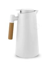 Garrafa Termica Jarra Inox Cafe Cha 1 Litro Cabo Madeira Branco Garrafa Termica Jarra Inox Cafe Cha 1 Litro Cabo Madeira Branco
