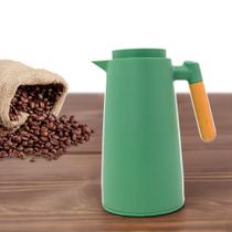 Garrafa Termica Jarra Inox Cafe Cha 1 Litro Cabo Madeira Verde Garrafa Termica Jarra Inox Cafe Cha 1 Litro Cabo Madeira Verde