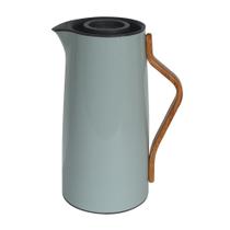 Garrafa Térmica Kyoto 1 Litro com Ampola de Vidro e Cabo Estilo Bambu Cinza, Preta ou Branca