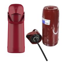 Garrafa térmica Magic Pump 1L Vermelho Dash em plástico Acabamento Liso com Bomba de Pressão Termolar - 57212