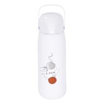 Garrafa Térmica Magic Pump Branco Corações 1,8 Litros Enfeite Love Amor Para Café Chá Água