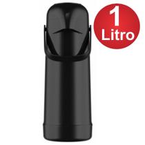 Garrafa Térmica Magic Pump cor Preto 1 Litro - Jato forte. Exclusivo sistema anti-pingos.