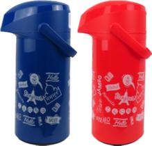 Garrafa térmica massima aladdin 1,8l vermelha / azul , decorada