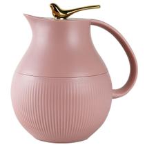 Garrafa Térmica Mesa Pássaro Dourado Rosa Pink Café Leite 1l