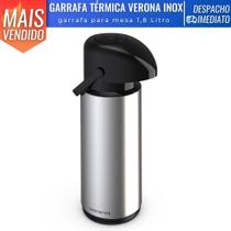 Garrafa Térmica Mesa Verona Inox Pressão 1,8L p/ Café Chá Suco Garrafa Térmica Mesa Verona Inox Pressão 1,8L p/ Café Chá Suco