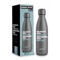 Garrafa térmica metal 500 ml nunca foi sorte sempre foi deus - BRASFOOT