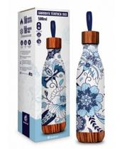 Garrafa térmica metal neo 500ml fly - azulejo floral brasfoot
