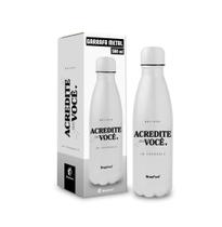 Garrafa termica metal neo 500ml frases - acredite em voce - Brasfoot Presentes