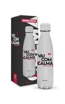 Garrafa Térmica Metal Neo Frases Vai com Calma 500ml - Brasfoot