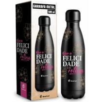 Garrafa Termica Metal Neo Inox 500ml Água Gelada Felicidade Brasfood - BRASFOOT Garrafa Termica Metal Neo Inox 500ml Água Gelada Felicidade Brasfood - BRASFOOT