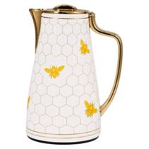 Garrafa Térmica Mielle em Porcelana Branco c/ Dourado 700ml