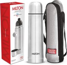 Garrafa Térmica Milton Thermosteel 750mL - Tampa Flip - Prata