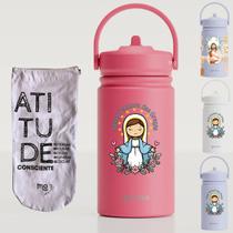 Garrafa Térmica Mini Gocase 350ml Religiosa Fé Cristã Kit Nossa Senhora Das Gracas - Melancia