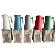 Garrafa Térmica Minimalista com Cabo de Madeira 1L