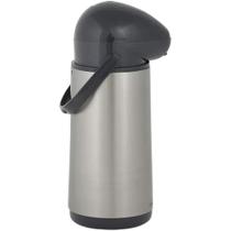 Garrafa Térmica Mor Nobile Inox 1 Litro Pressão Ampola de Vidro Pressão 1000ml Quente e Frio Para Café Chá Chimarrão