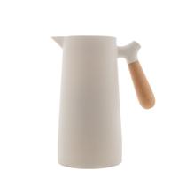 Garrafa Térmica Nordica 1 L Branca Com Cabo De Madeira Wolff